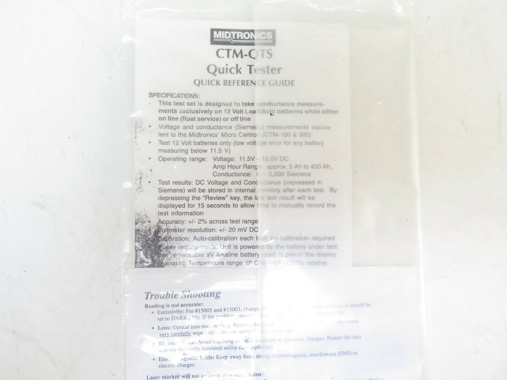 Midtronics CTM-QTS Quick Tester 12-Volt On-line Battery Analyzer