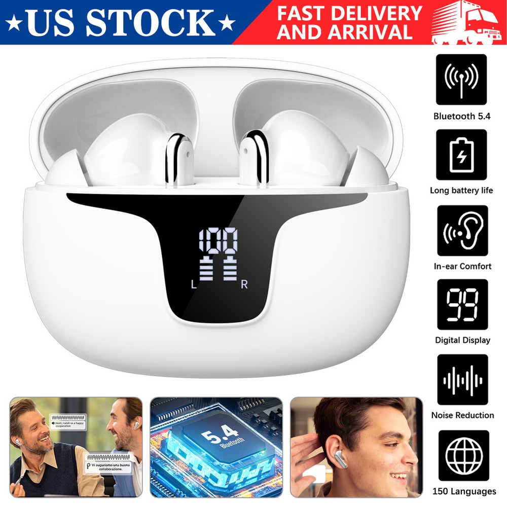 150+ Languages Two-Way Translator Earbuds Wireless Bluetooth Headset Headphone !