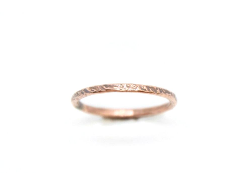 Copper Ring Stackable Hammered Rings Band Size 12.5 Promise Ring thin 2mm
