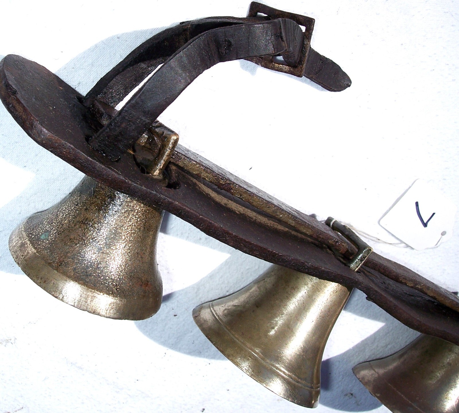 Antique Shaft Sleigh Three Bells Horse Driving Harness Carriage #7