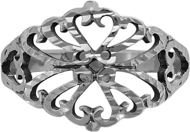 Diamond Cut Wide Damask Ring