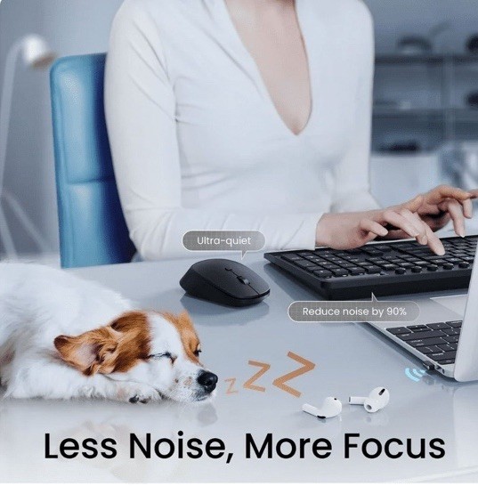 Wireless Keyboard And Mouse Combo 104 Full Size Keyboard Silent Mouse 6 Button