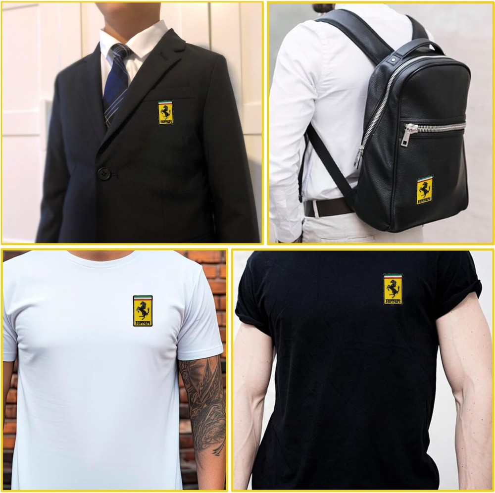 Ferrari Logo Crest Iron On Patch - Sew Patch - Crest Embroidered Patch 3"x1.9"