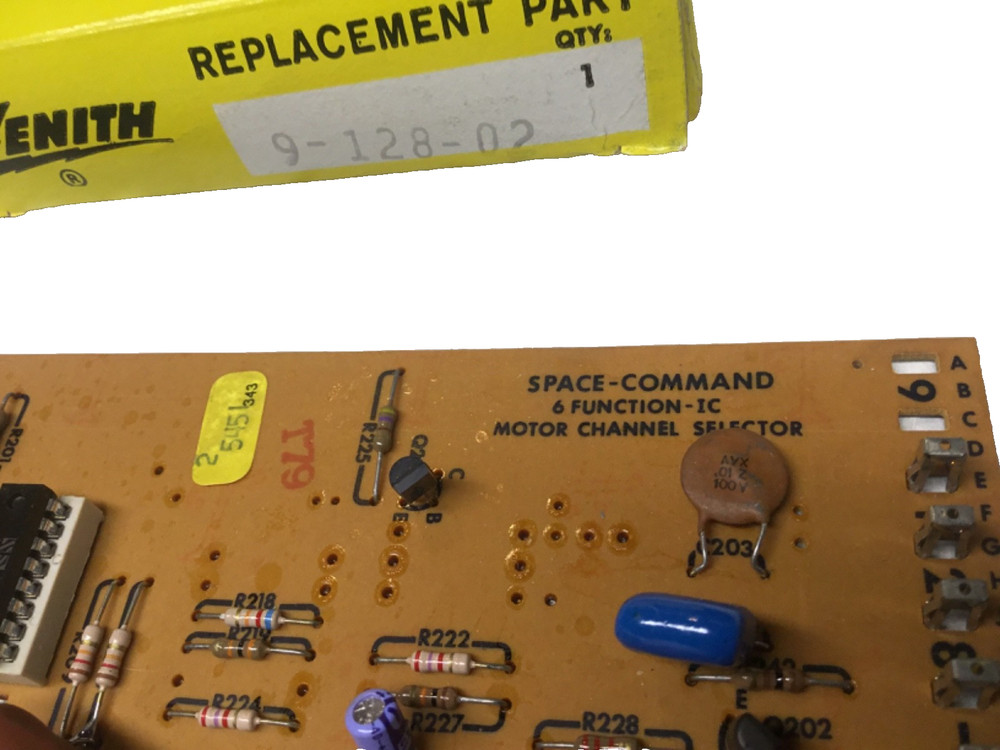 Zenith TV Space Command 6 Function IC Motor Channel Selector Part No 9-128-02