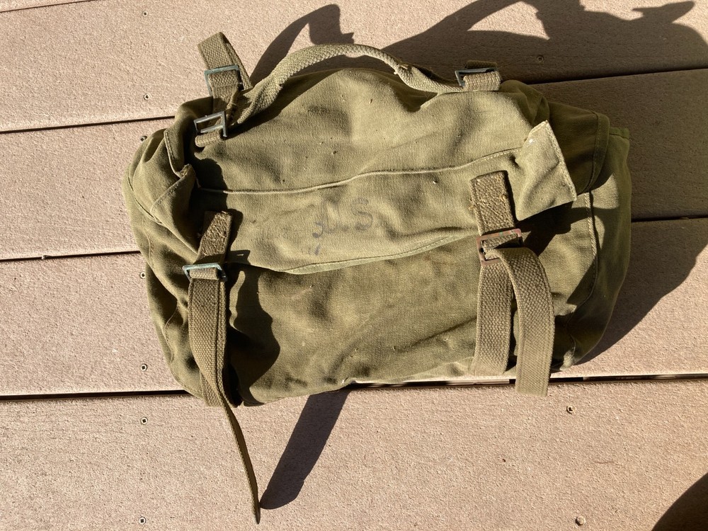 ORIGINAL WWII US ARMY INFANTRY M1945 LOWER COMBAT FIELD PACK-OD#7, Kadin, 1945