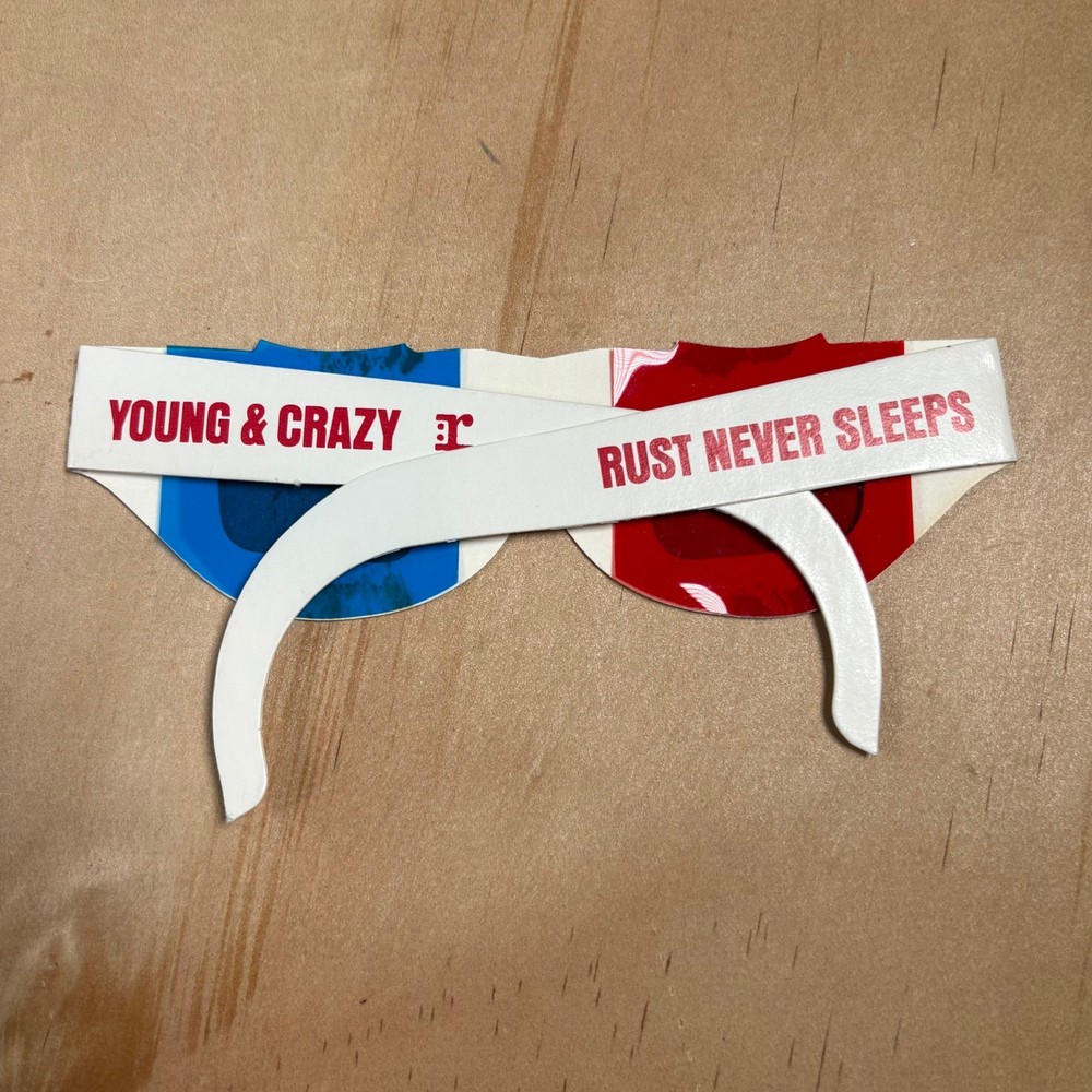 Neil Young Rust Never Sleeps 1978 Tour Rust-O-Vision 3D Glasses Concert Promo