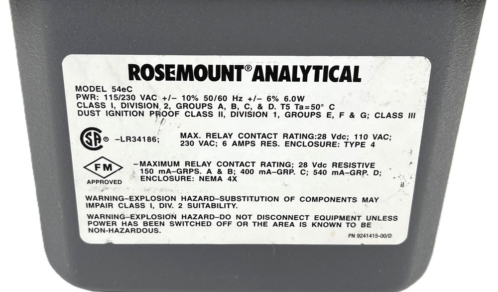 ROSEMOUNT, 54EC-01, CONDUCTIVITY/RESITIVITY HART ANALYZER CONTROLLER, NEW