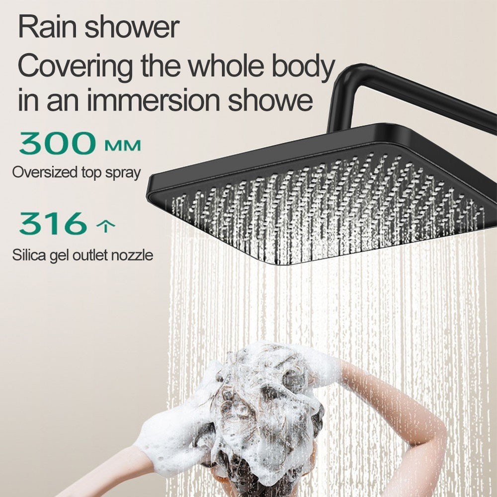 High Pressure Ceiling Mounted Shower Head 320mm Large Panel Easy Installation