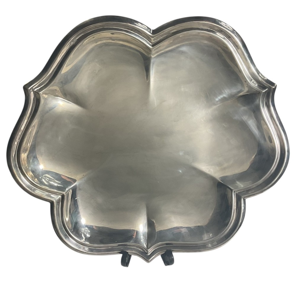VTG Reed & Barton Silver Plated Clover Shaped Bowl Serving Tray