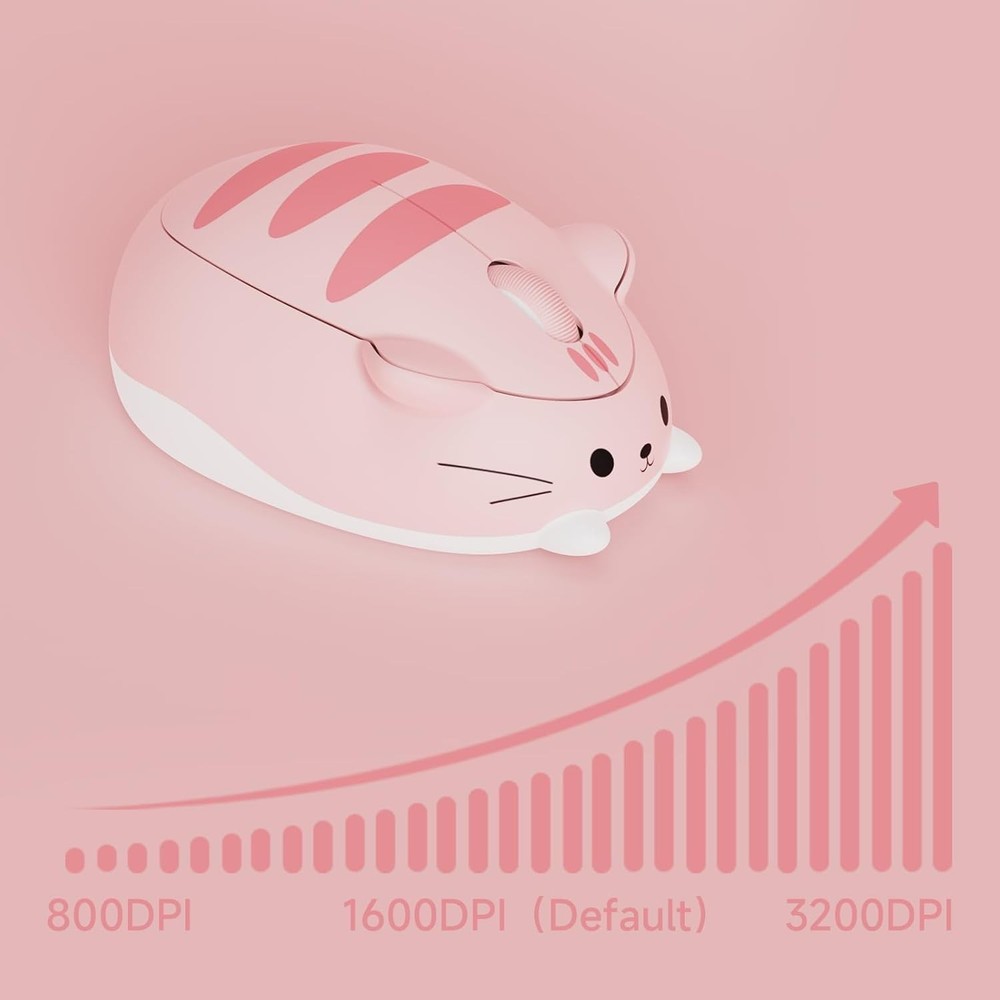 Akko Cat Theme Wireless Gaming Mouse Pink Tri-Mode Bluetooth 2.4G