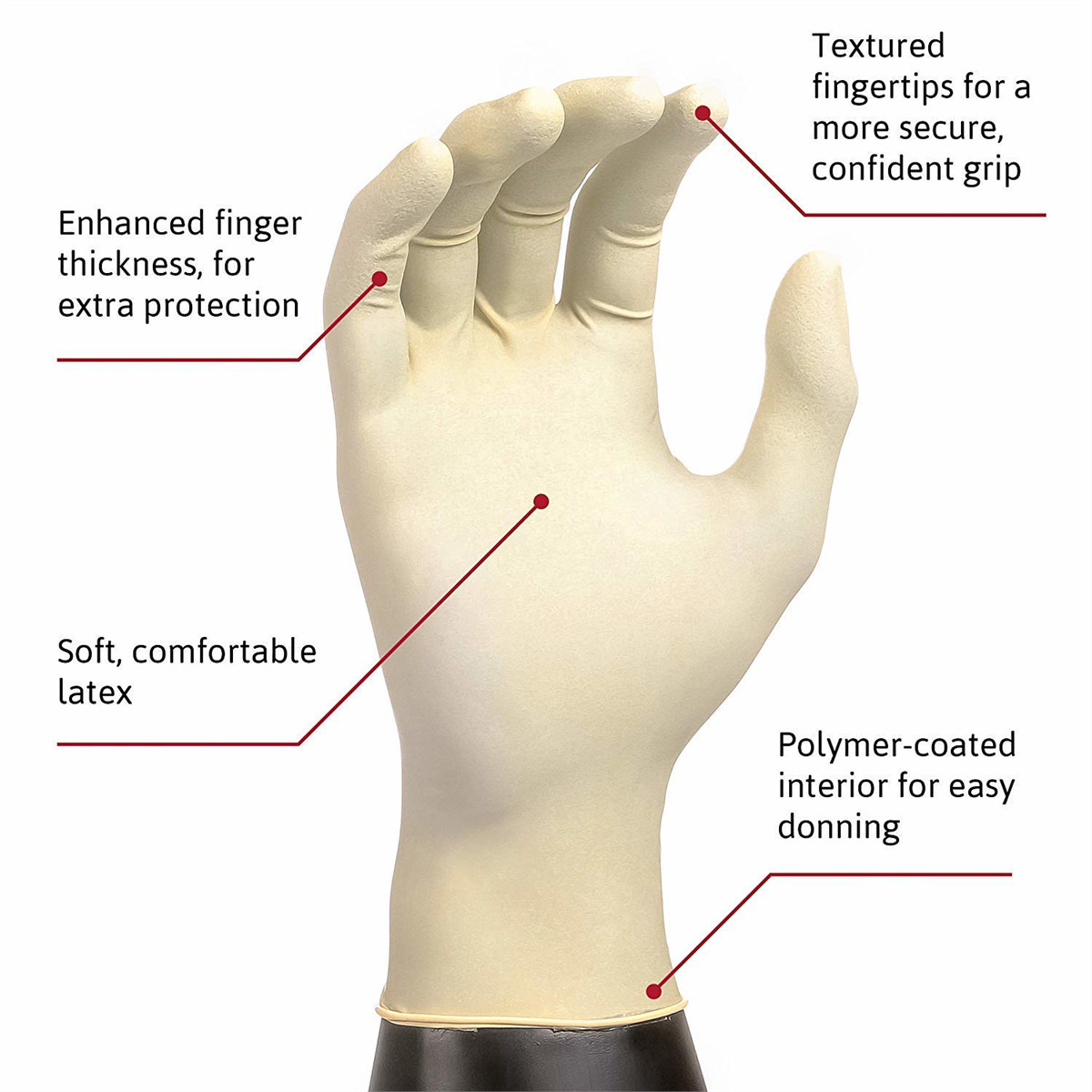 Microflex MF300M Diamond Grip Latex Gloves Medium Case of 1000