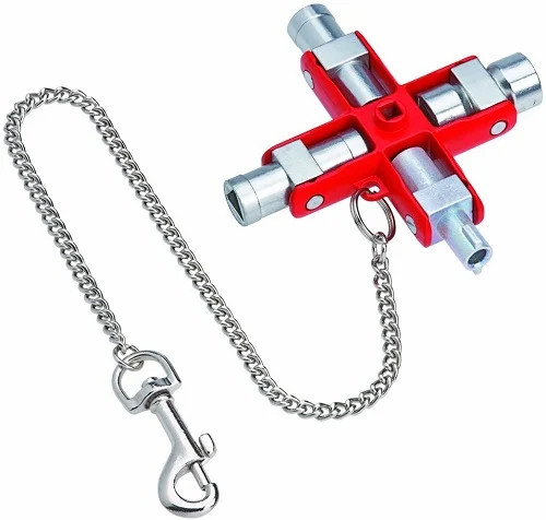 KNIPEX 00 11 06 Universal Control Cabinet Key, Red