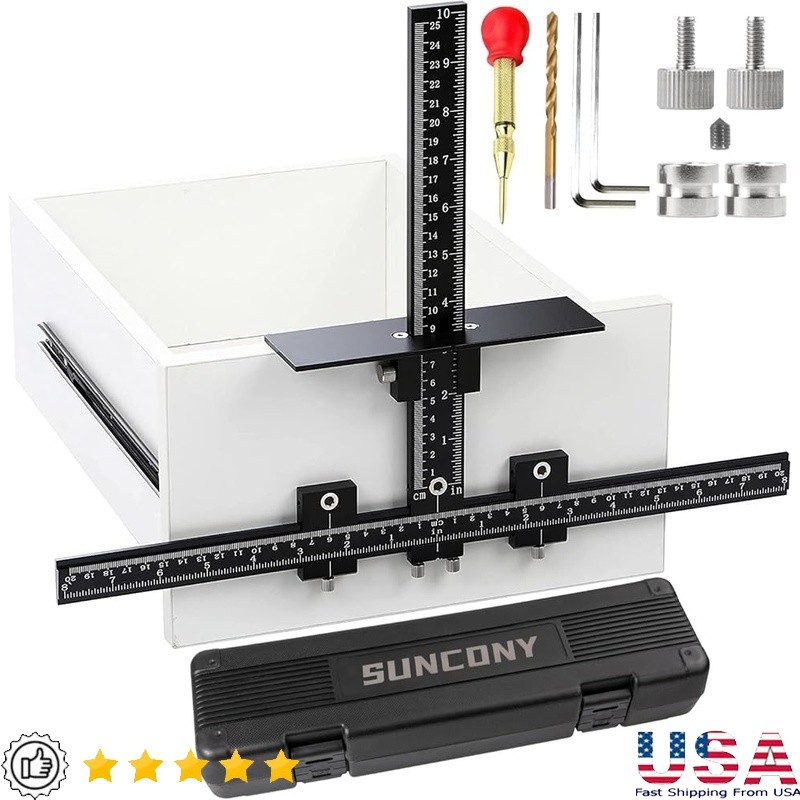 Aluminum Cabinet Hardware Jig Drill Guide Template Tool Knobs Handles Pulls New