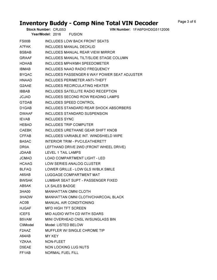 FUSION 2016 Air Shutter 12101948