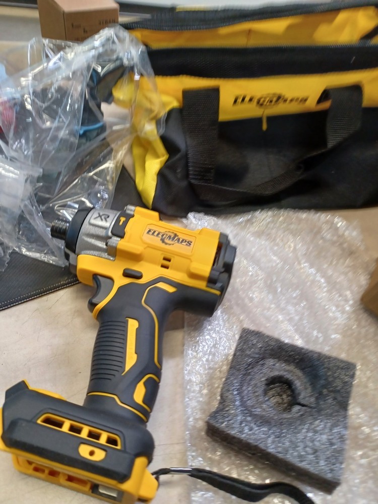 ElecMaps 20 Volt Max Drill Driver 1/4" Brushless Tool ONLY With Bag