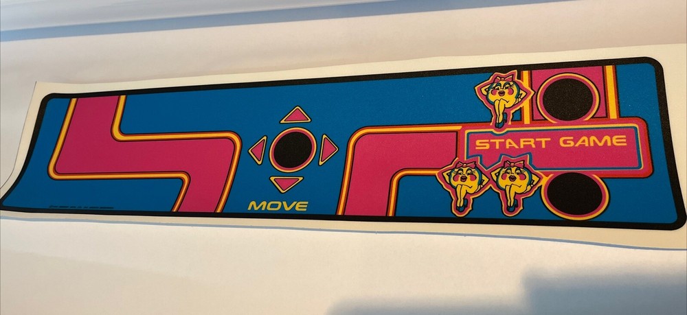 1981 MS PAC MAN CPO Arcade Control Panel Overlay Upright Game