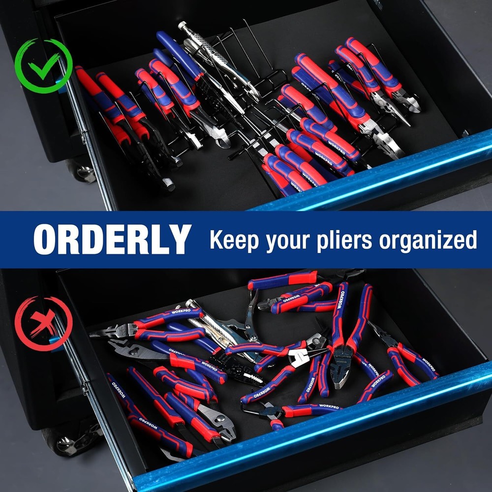 WORKPRO 2-Pack Plier Organizer Rack, Tool Box Storage and Organization Holder