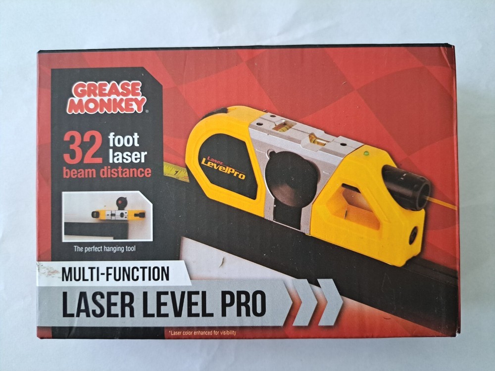 Grease Monkey multi functional Laser level pro NIB, measuring tape combo