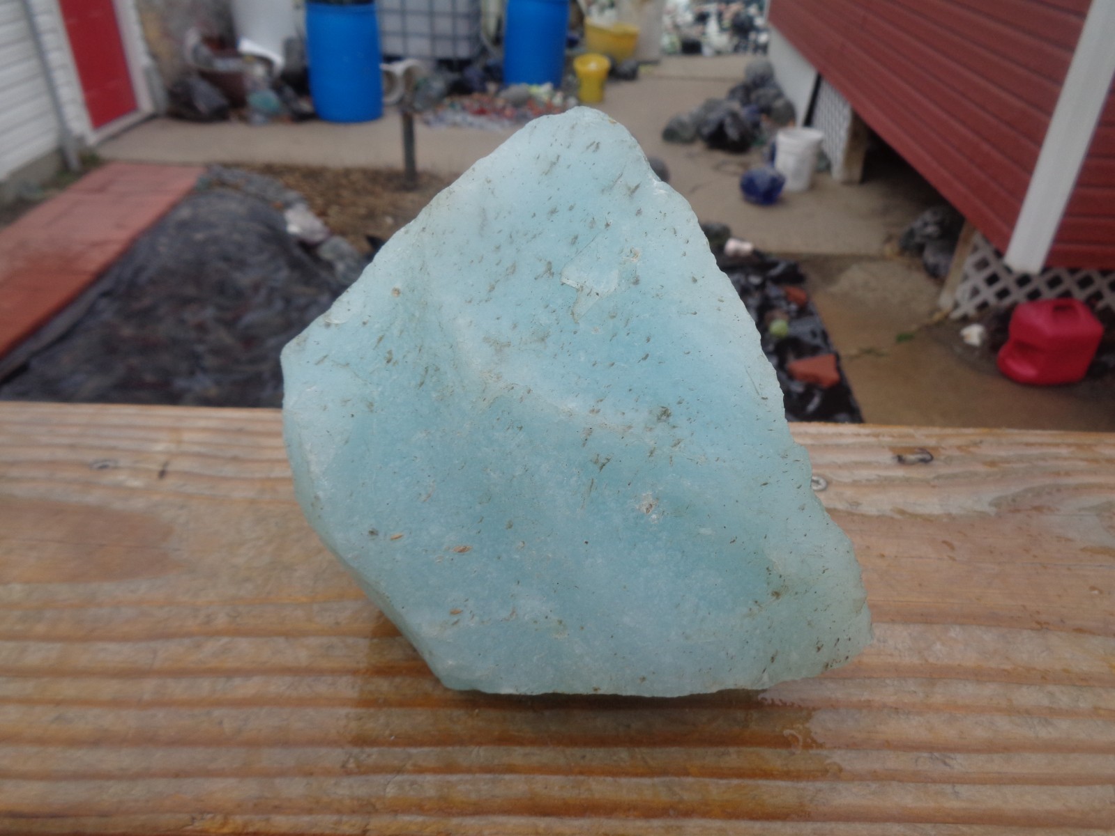 Glass Rock Slag Pretty Clear Ice Blue Bubbles 3.10 lbs 89B Rocks Landscape Aquar