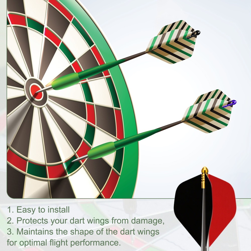 9 Pcs Dart Flight Protectors Fixed 90 Degrees Wing Savers Protects, Red