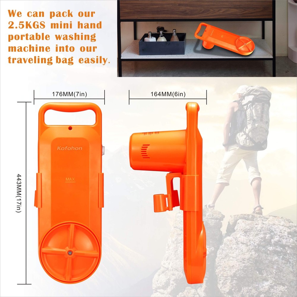 Portable Washing Machine Small Mini Hand Compact Semi Automatic Washer Laundr...