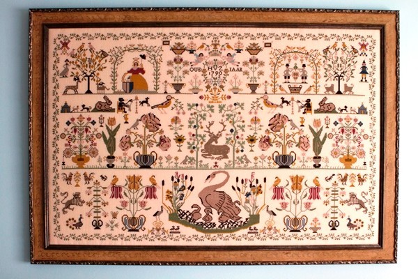 Large Cross Stitch Pattern Chart Dutch Beauty Sampler Quaker Quilt Permin