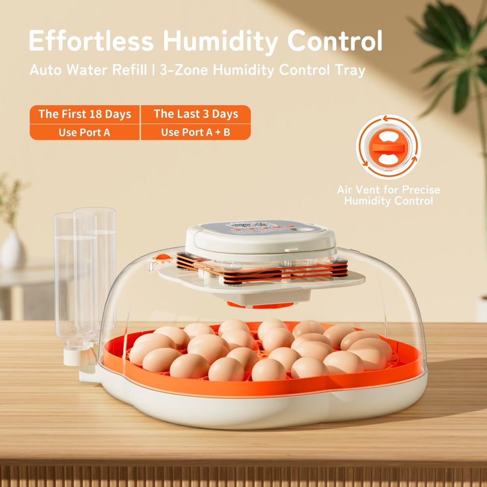 Extra-Large Egg Incubator with Automatic Turner & Water Refill for Chickens,