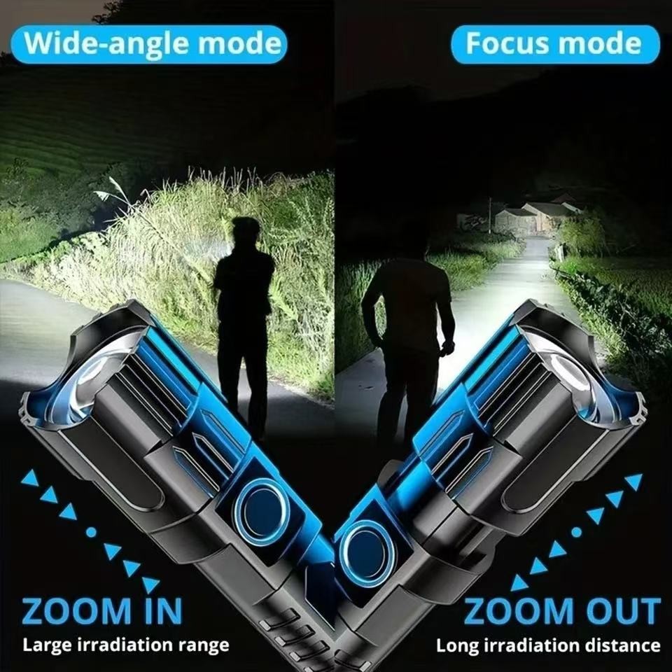 Mini Rechargeable LED Flashlight Tactical Police Super Bright Torch Zoomable Lot