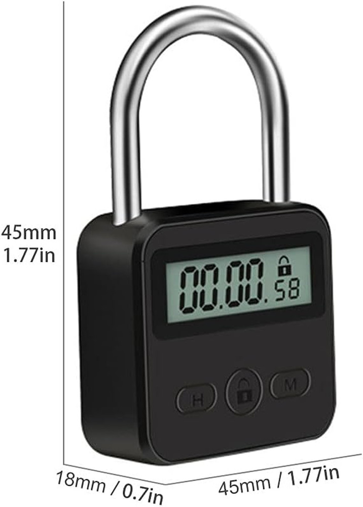 Tookie Metal Timer Lock, 99 Hours Max Timing Lock, USB Rechargeable Timer Padloc