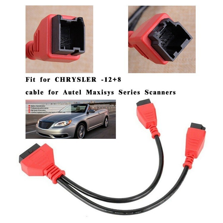 FCA 12+8 Universal Adapter Cable Adapter For OBDSTAR/LAUNCH Easy to Use