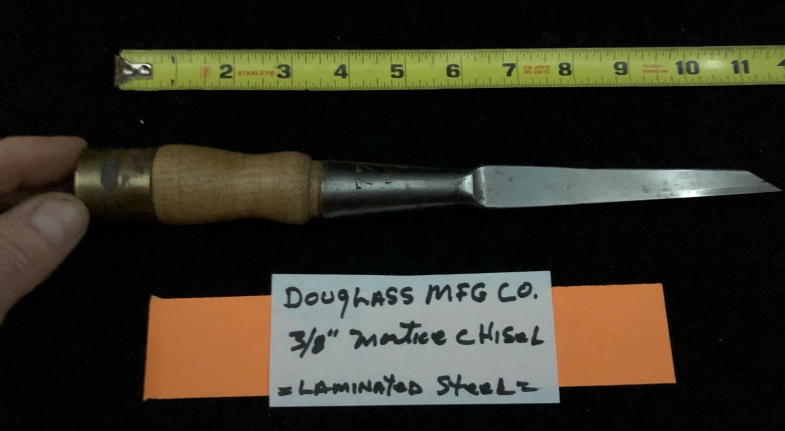 Vintage Douglass Mfg Co 3/8" Socket Mortice Wood Chisel Lam. Steel