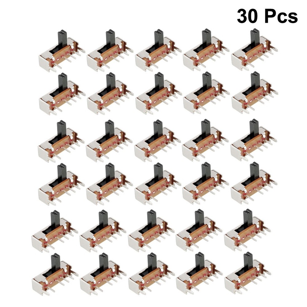 30Pcs 6mm Horizontal Slide Switch SP3T 1P3T 4 Terminals PCB Panel Latching