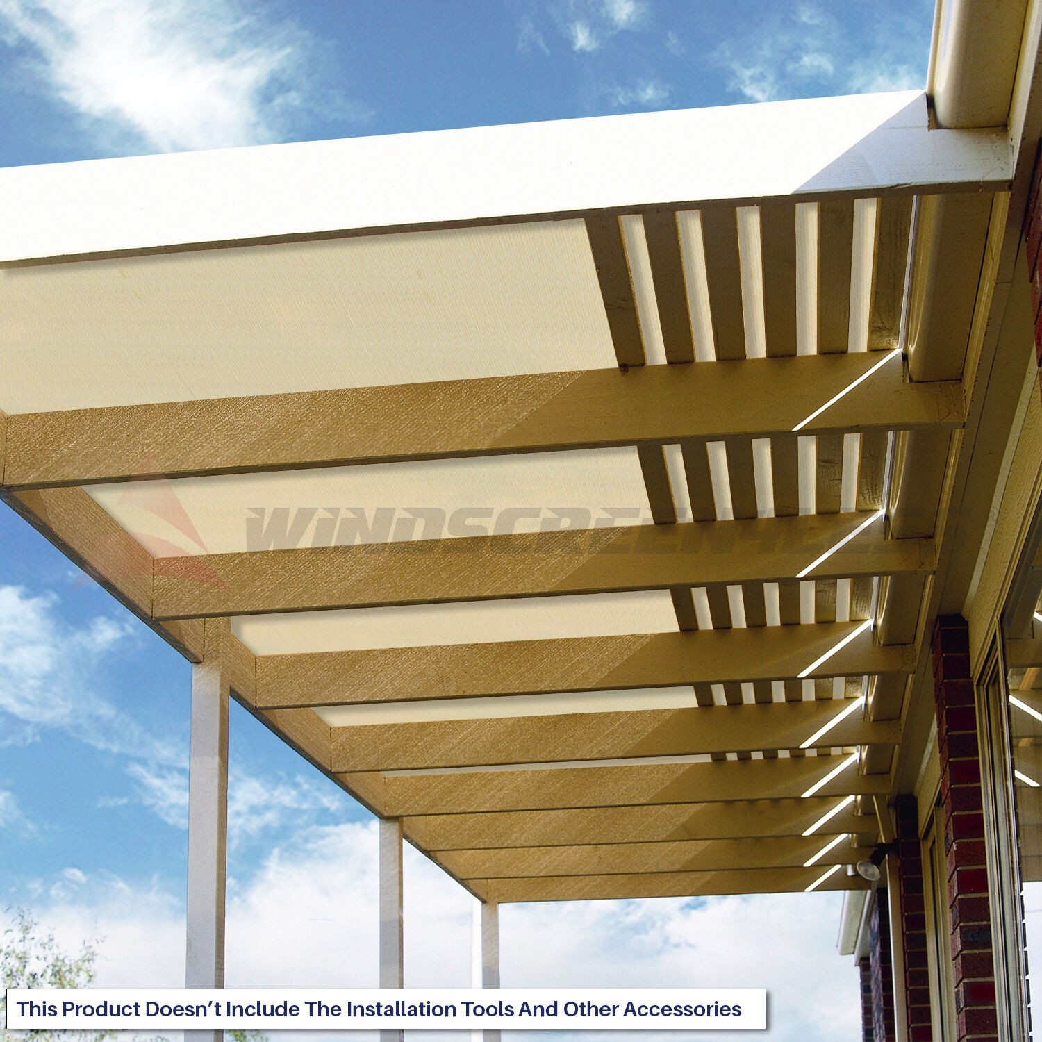 8ft Fabric Roll Sun Shade Cloth UV Awning Yard Patio Privacy Fence Screen Beige