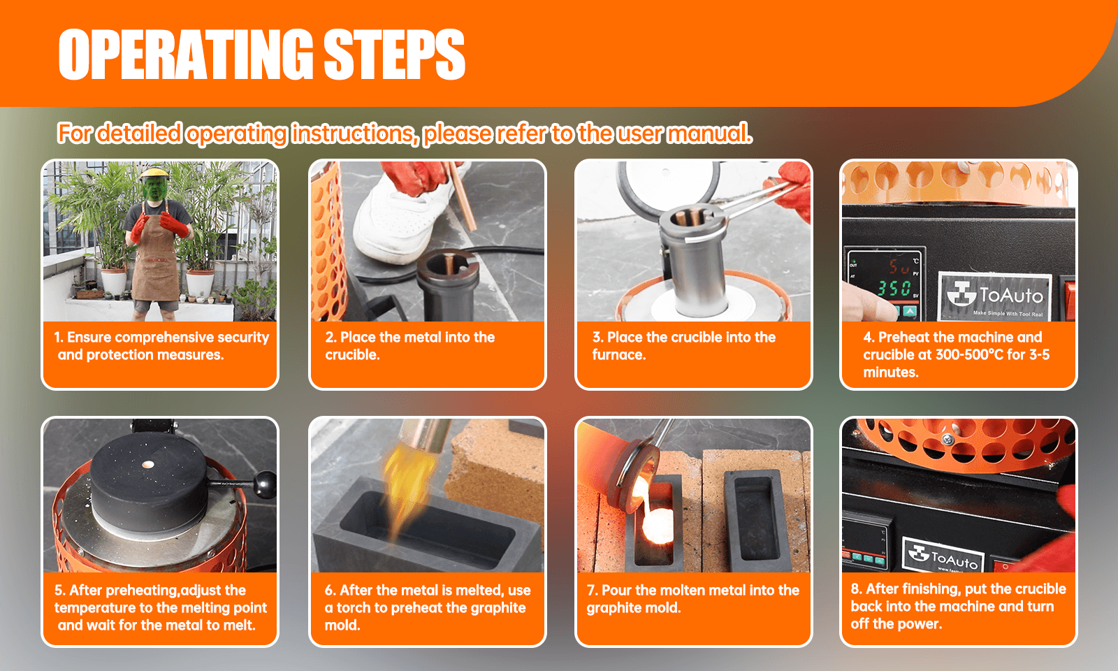 3KG Upgraded Metal Melting Furnace For Casting Refining Jewelry Copper Aluminum