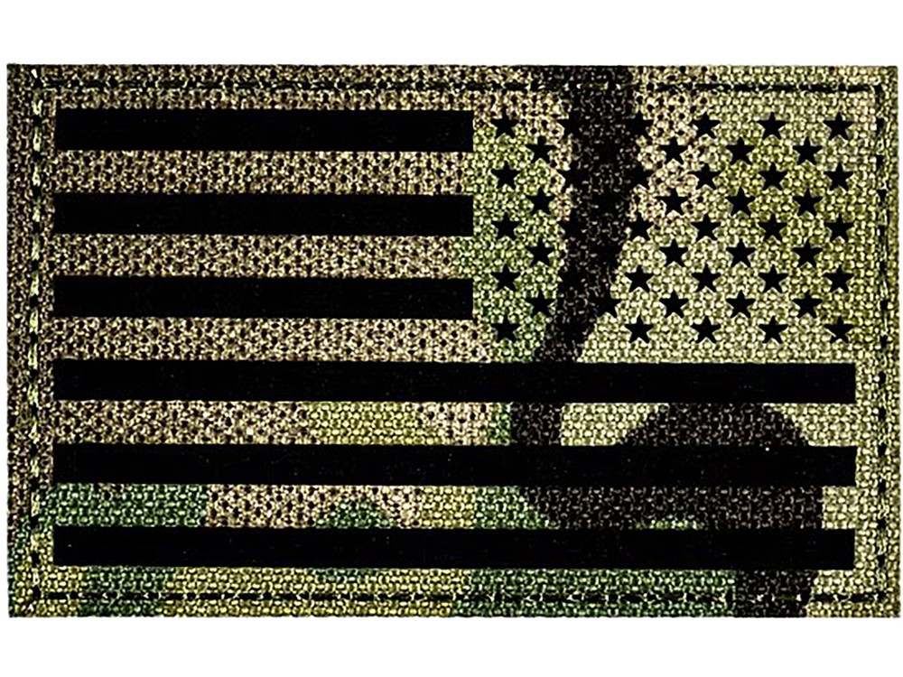 Merica Life IR Reflective Fabric US Flag Reverse Morale Patch Multicam