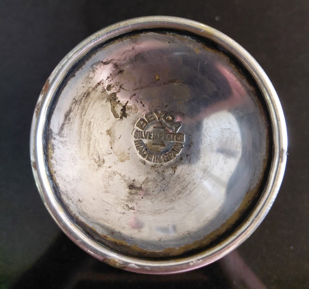 Vintage Silver Plate Beyoa Metalware Goblet Cup Tableware Accent Decor