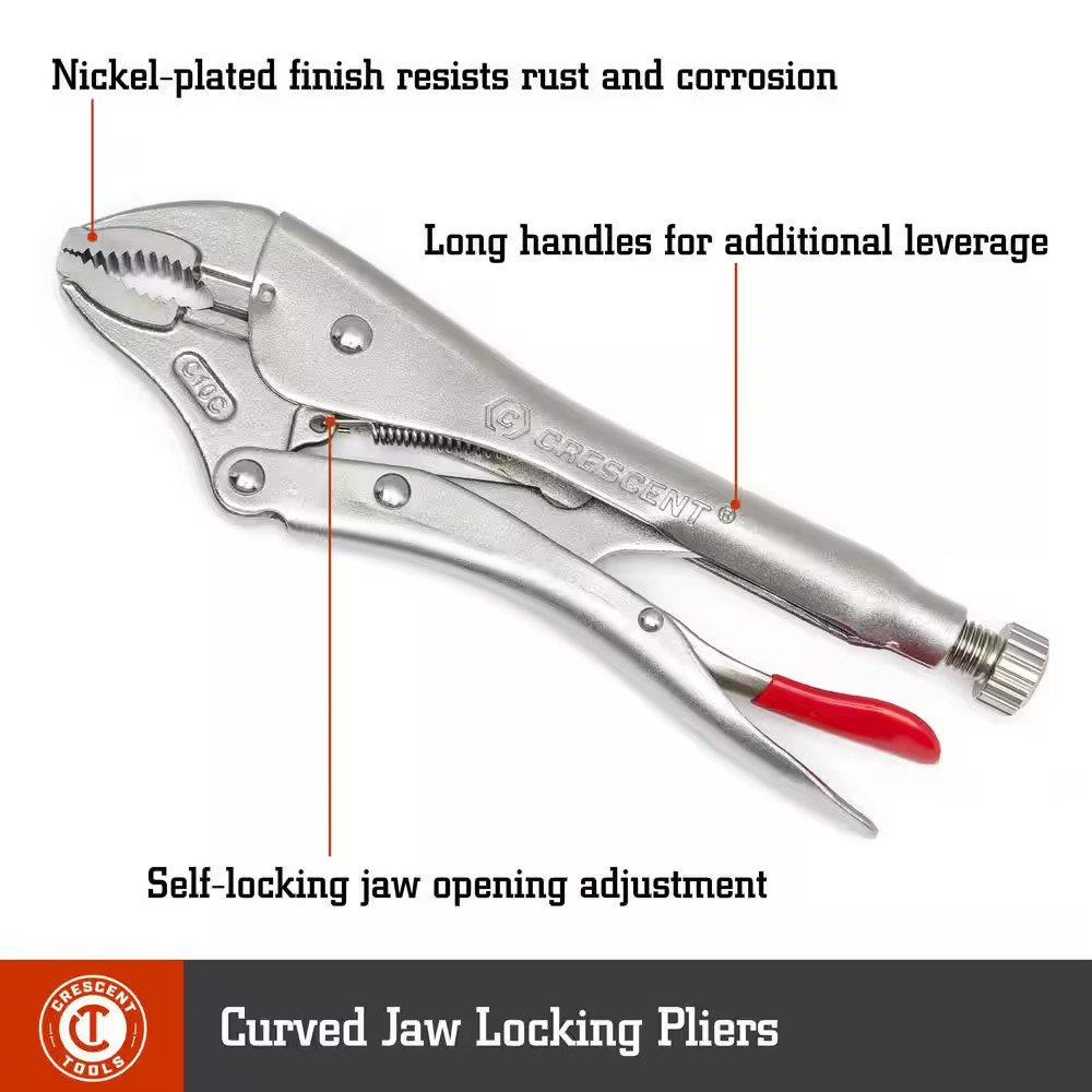 Mixed Locking Plier Set with Wire Cutter and Hex Ready Adjusting Screw (5-Piece)
