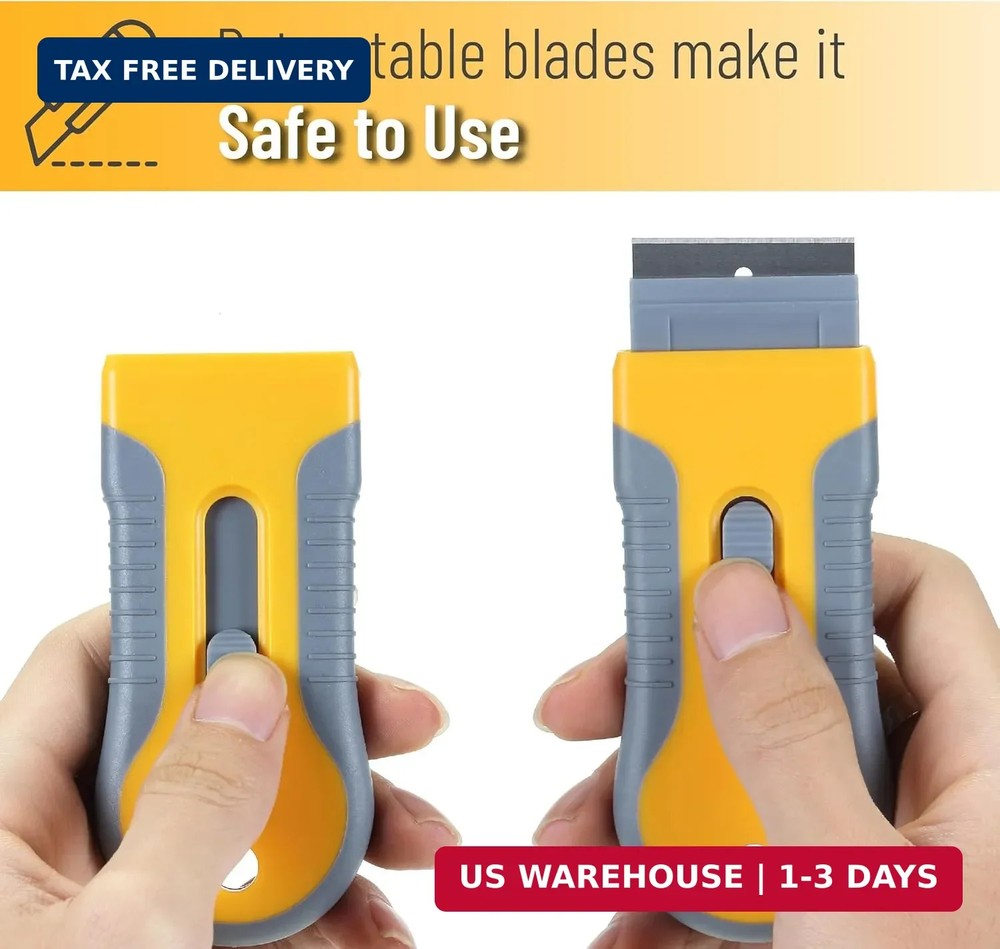 Bates- Razor Blade Scraper Set, 2 Pack, 1.5" & 4" Razor Scraper Tool with 20 Ext