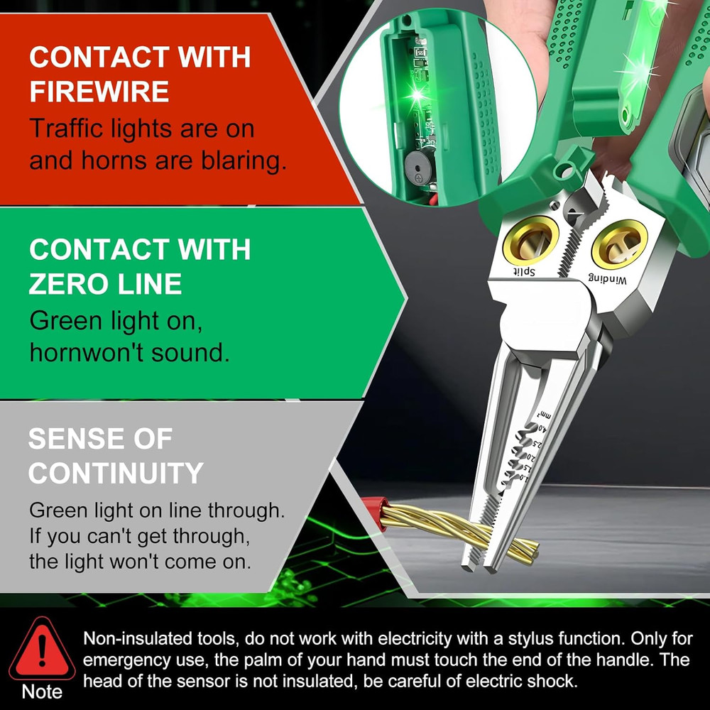 8 in 1 Wire Stripping Pliers Voltage Tester Multi-Function Stripper Electrician