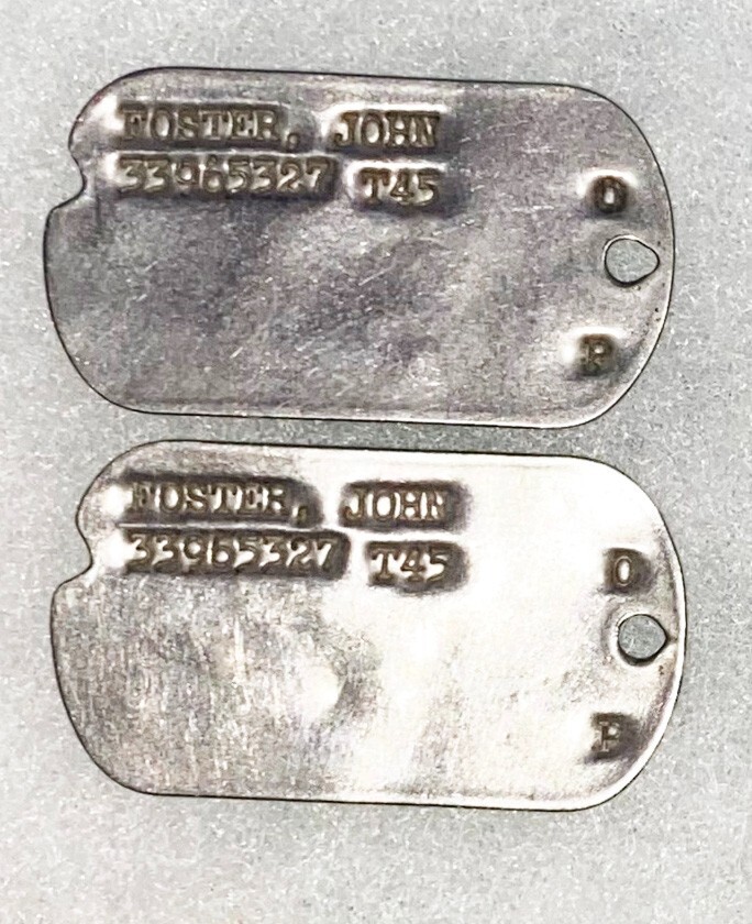 WWII Set John Foster T-45 Dated Dog Tags