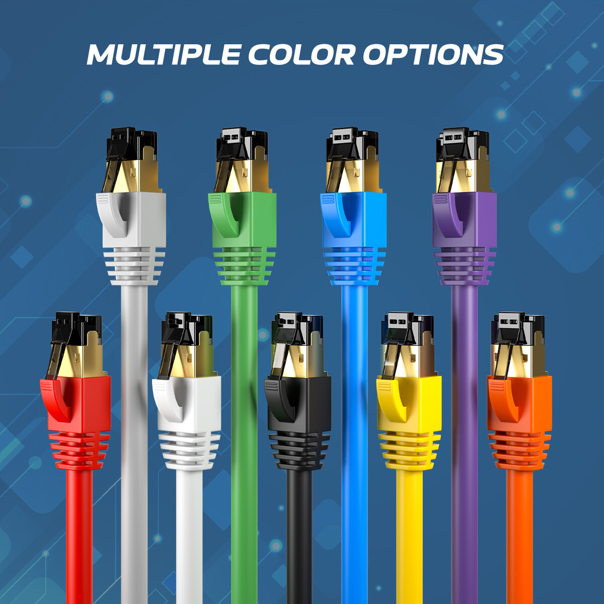 Cat8 Ethernet Cable RJ45 Shielded High Speed 40Gbps Internet Orange Copper Lot