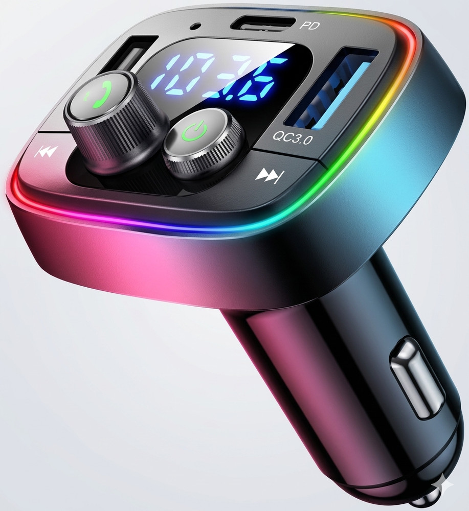 LIHAN USB C Bluetooth Adapter for Car, AUX Wireless FM Radio Transmitter, Handsf