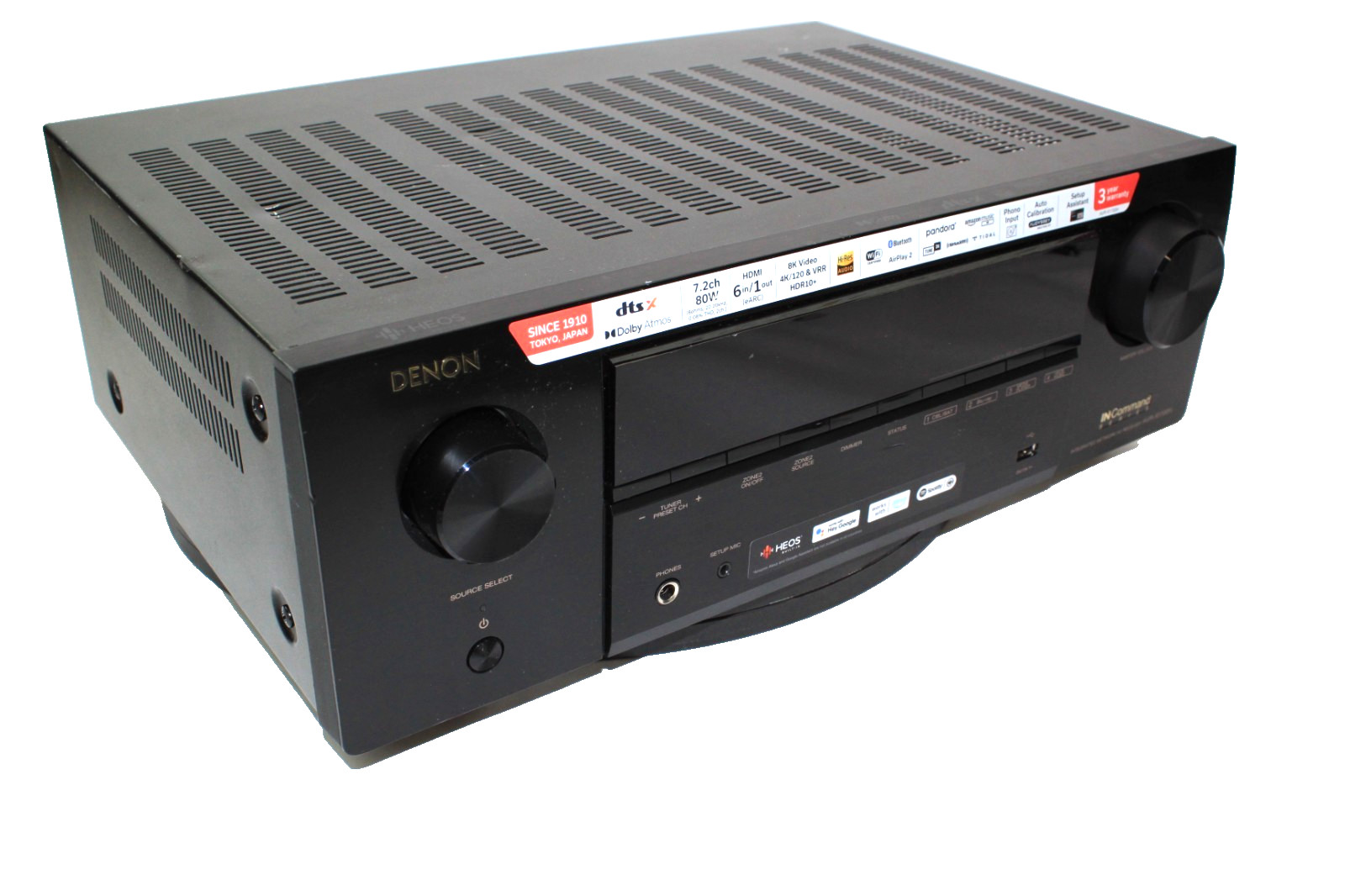 Denon AVR-X1700H 7.2-Channel Network A/V Receiver AS IS Grounded