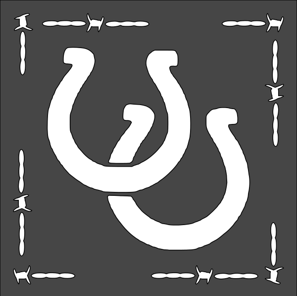 12"x12" Clear Plastic Stencil - Horseshoes (MC213)