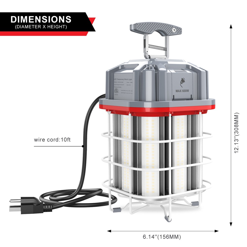 80W Linkable LED Temporary Work Light Building Construction Workshop Portable
