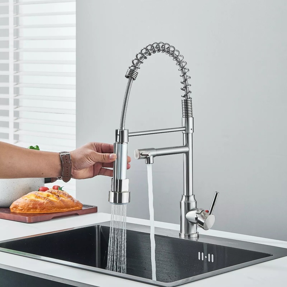Aimadi Kitchen Sink Faucet Stainless Steel with Pull Down Sprayer Single Handle