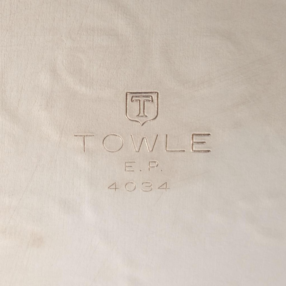 Two (2) Vtg Towle Silver Plated Serving Trays with Fluted Edge Floral Engraving