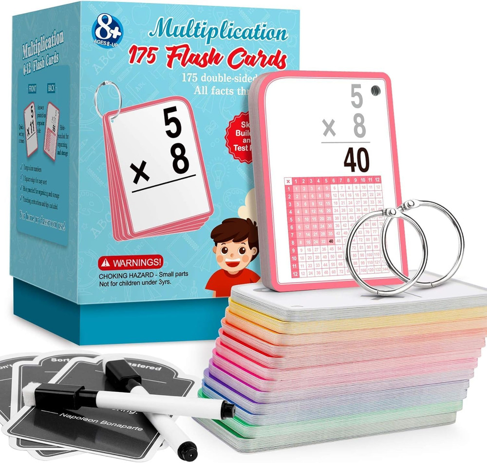 Multiplication Flash Cards for 3Rd Grade – 175 Math Flash Cards – Times Table Fl