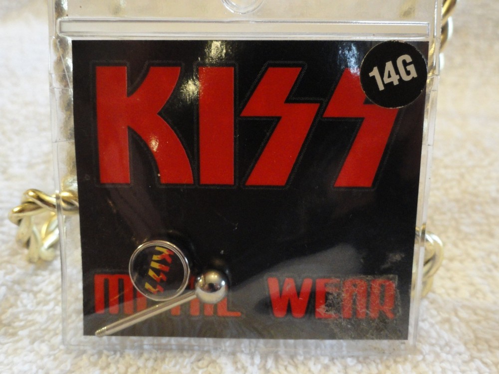 KISS Flame Logo Barbell Body Jewelry 14G