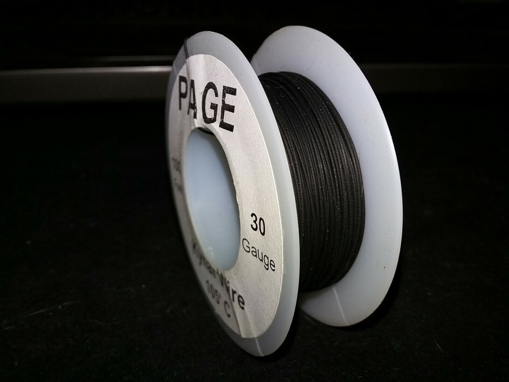 30 AWG Solid Kynar Wire UL1423  Black 100 ft  Spool
